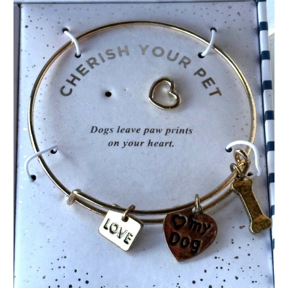 Sailor Jane Dog Theme Gold Bracelet Charm Jewelry Set (READ-Missing Earring)